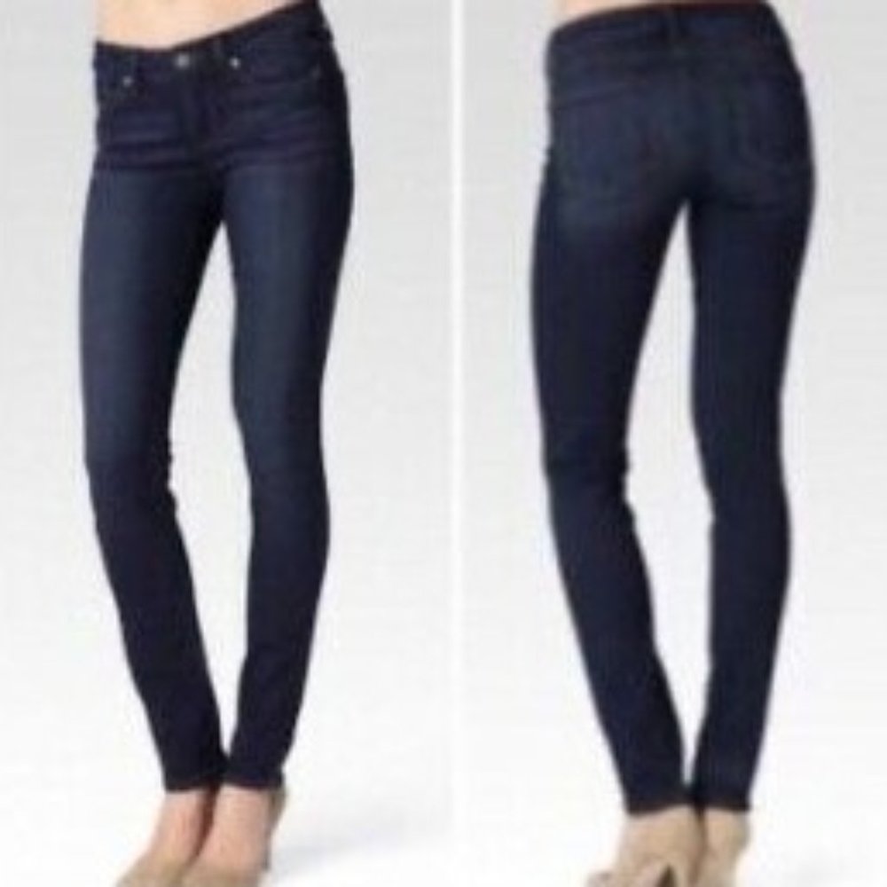 PAIGE Premium Denim Skyline Low Rise Skinny Jean Twilight Dark Wash Size 26